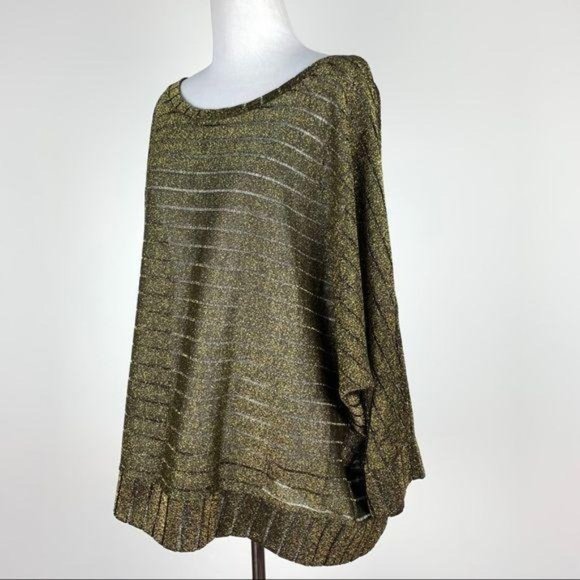 Ruby Road sweater 3X gold metallic dolman sleeve - Picture 6 of 8